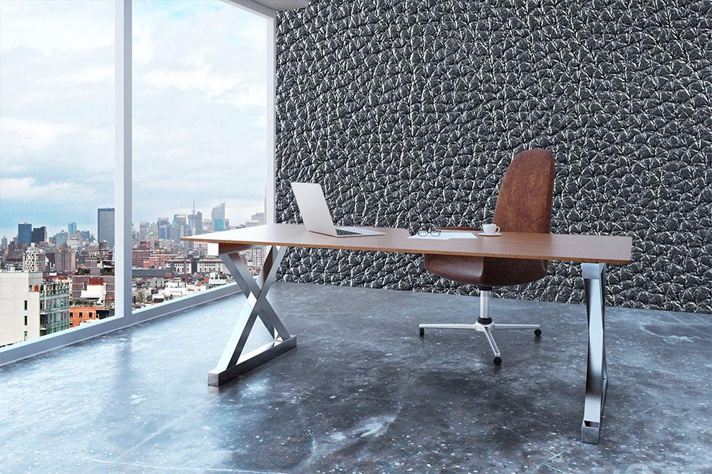Natural qualitative black leather Wall Mural Wallpaper - Canvas Art Rocks - 3