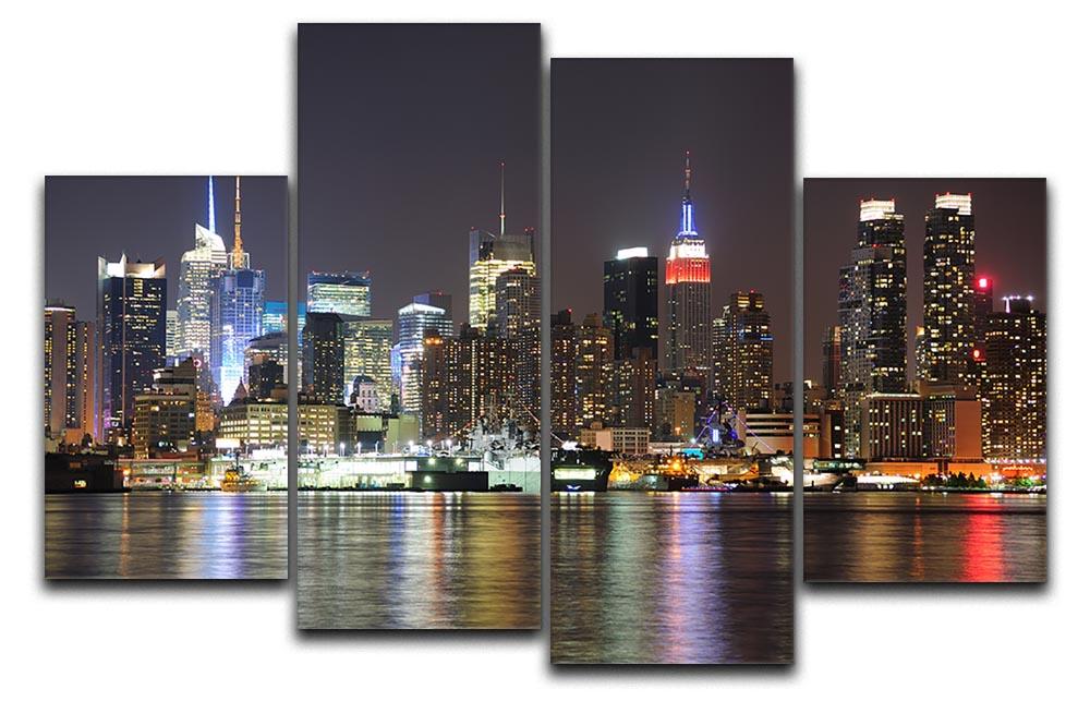 New Jersey Weehawken waterfront 4 Split Panel Canvas  - Canvas Art Rocks - 1