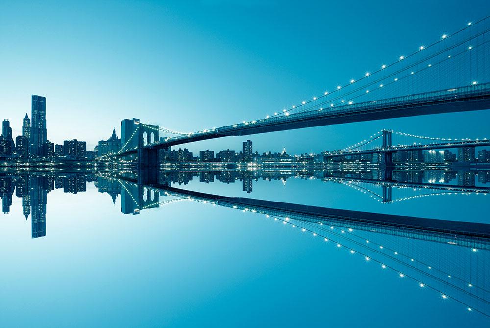 New York City Manhattan skyline panorama Wall Mural Wallpaper - Canvas Art Rocks - 1