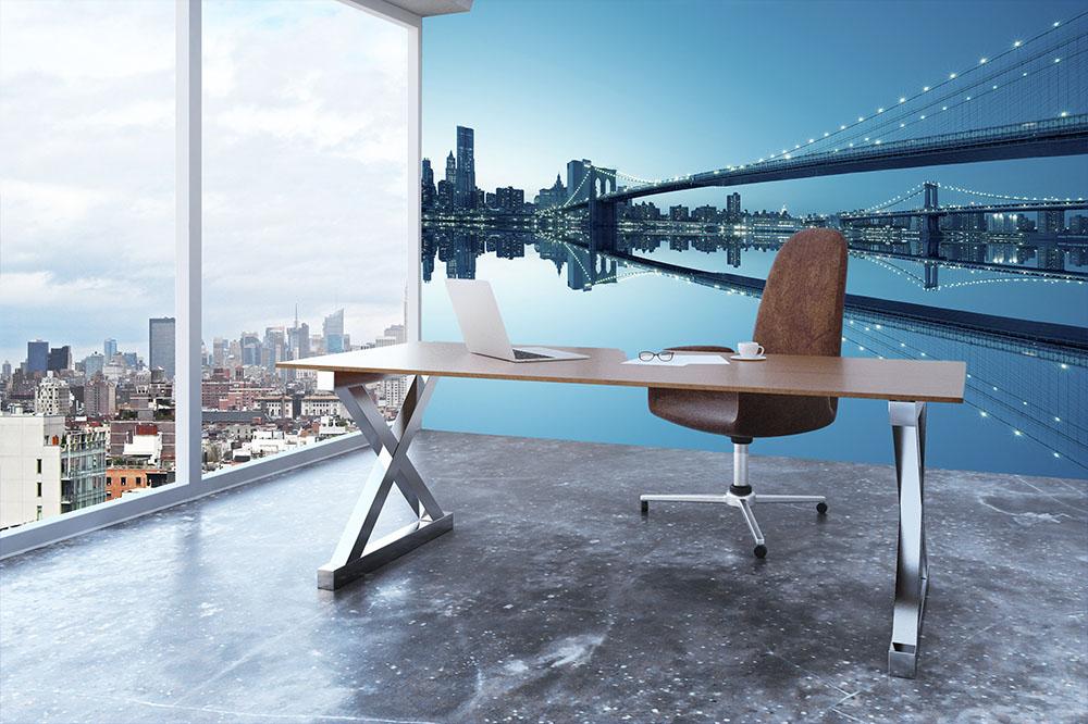 New York City Manhattan skyline panorama Wall Mural Wallpaper - Canvas Art Rocks - 3