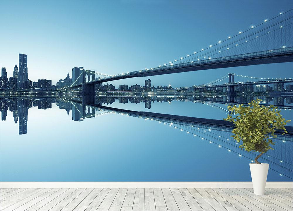 New York City Manhattan skyline panorama Wall Mural Wallpaper - Canvas Art Rocks - 4