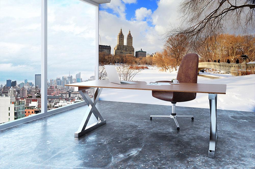 New York Manhattan Central Park panorama winter Wall Mural Wallpaper - Canvas Art Rocks - 3