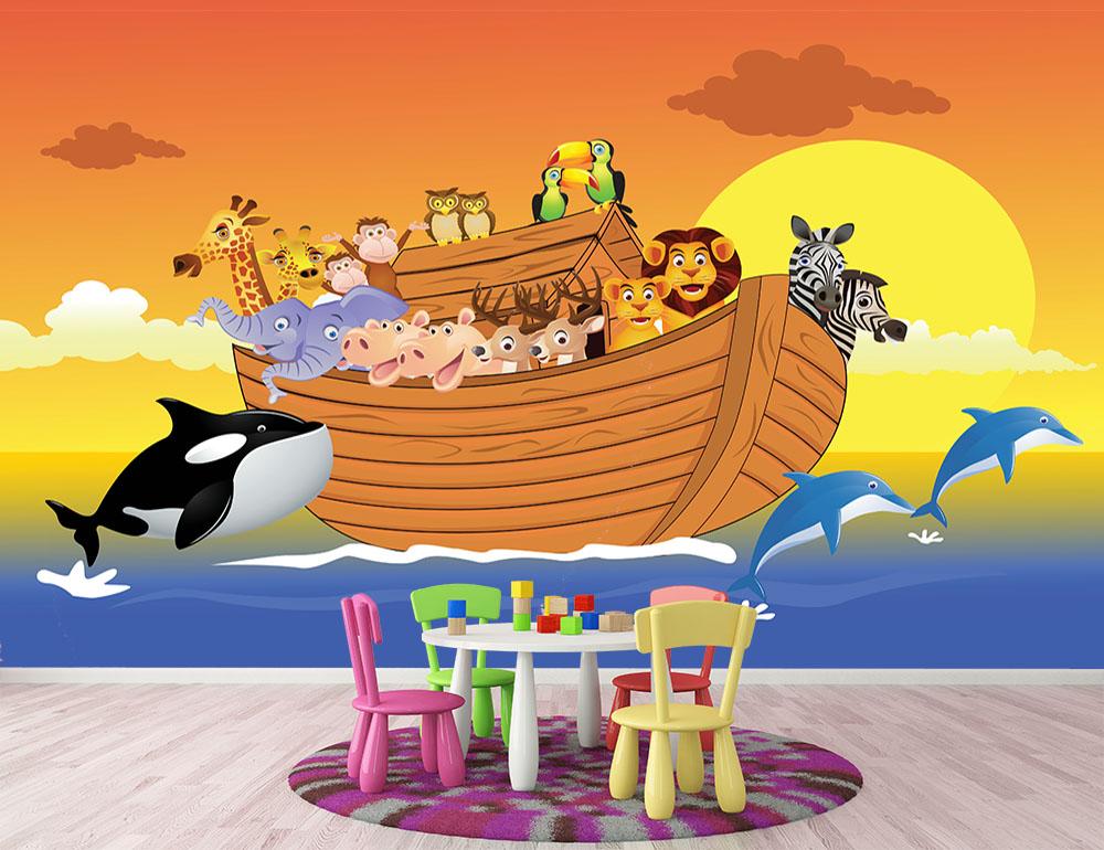 Noah Ark Whale Wall Mural Wallpaper - Canvas Art Rocks - 2
