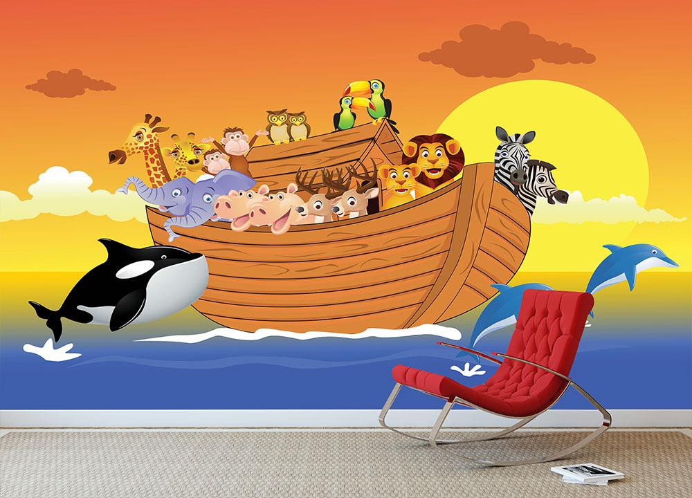 Noah Ark Whale Wall Mural Wallpaper - Canvas Art Rocks - 3