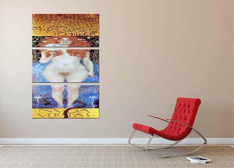 Nuda Veritas Naked Truth by Klimt 3 Split Panel Canvas Print - Canvas Art Rocks - 2