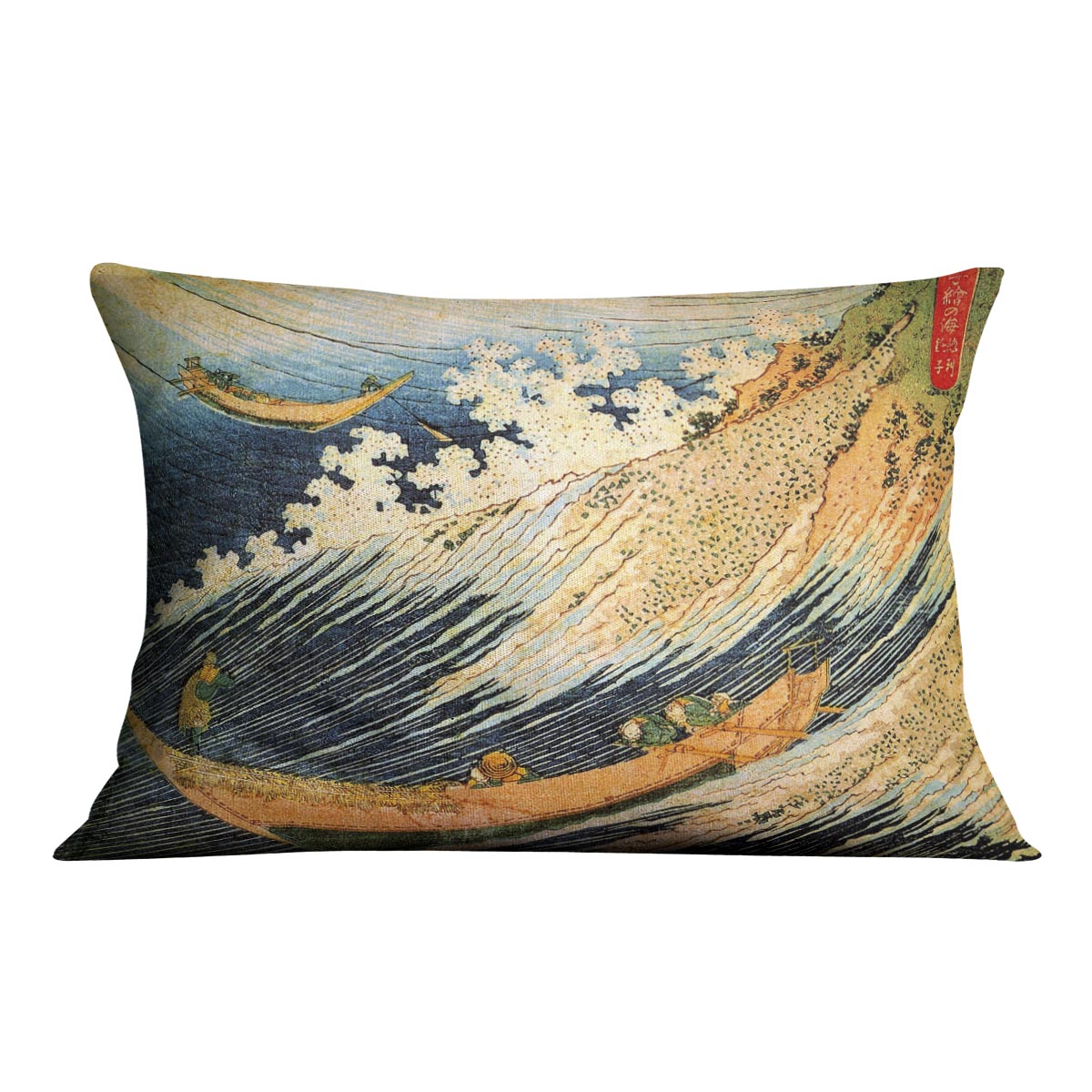 Ocean landscape 2 by Hokusai Cushion