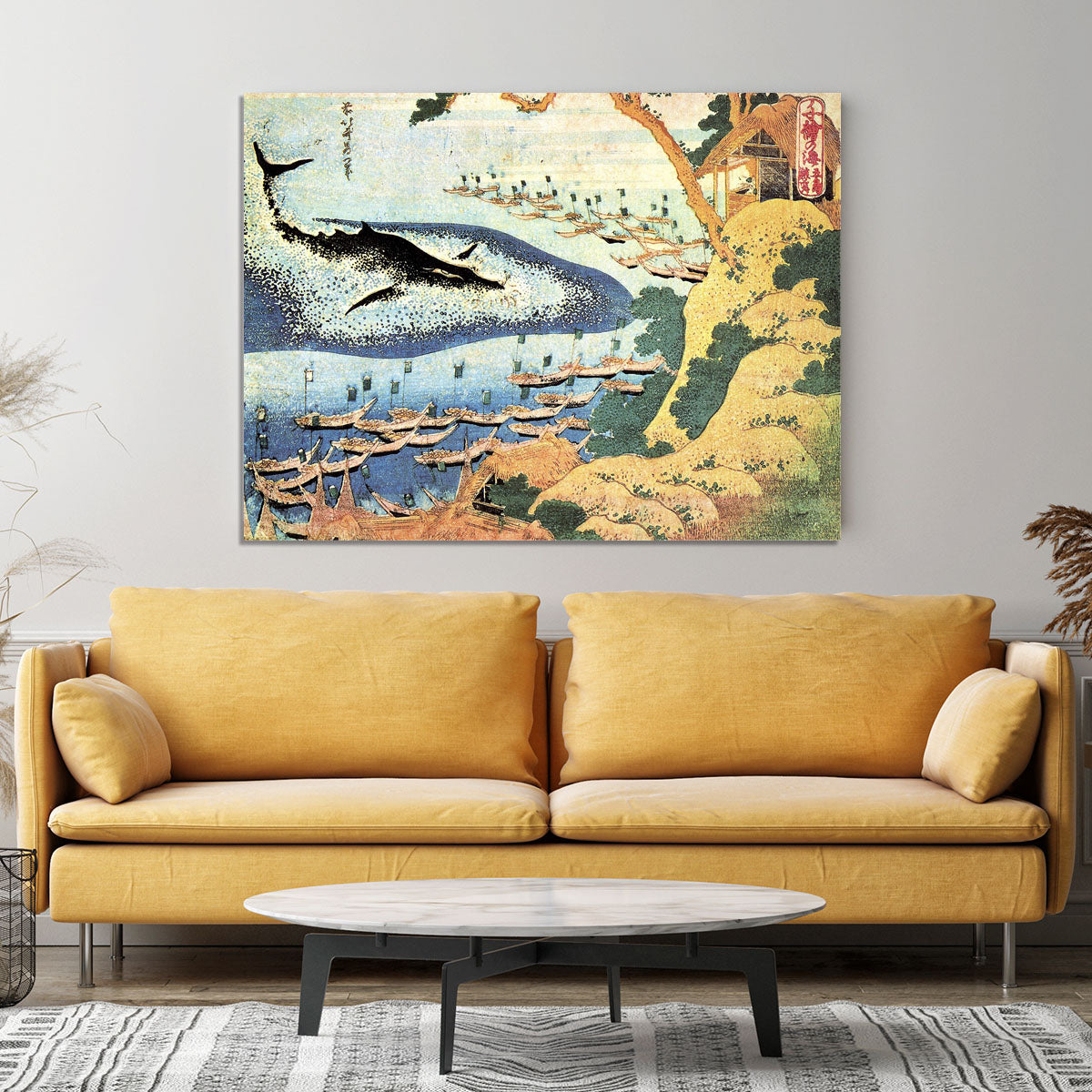 Ocean landscape and whale by Hokusai Canvas Print or Poster - Canvas Art Rocks - 4