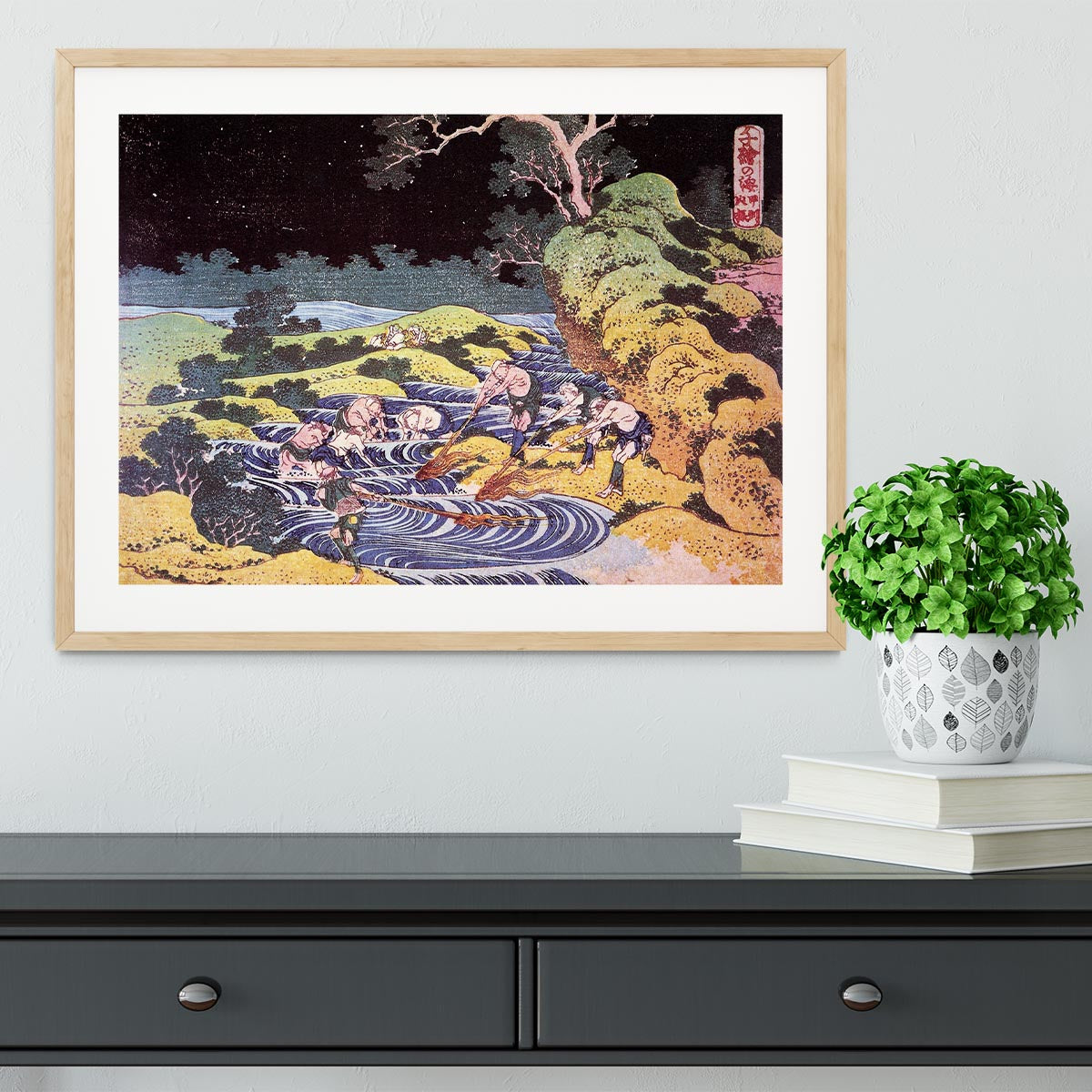 Ocean landscape by Hokusai Framed Print - Canvas Art Rocks - 3