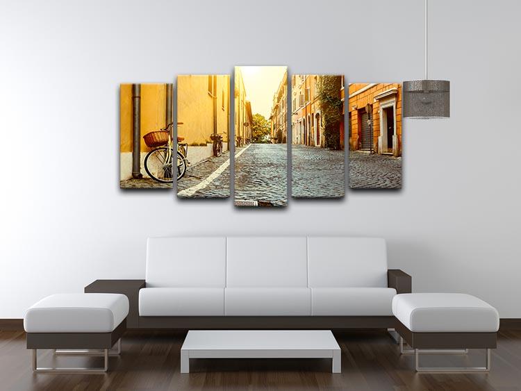 Old street in Rome 5 Split Panel Canvas - Canvas Art Rocks - 3