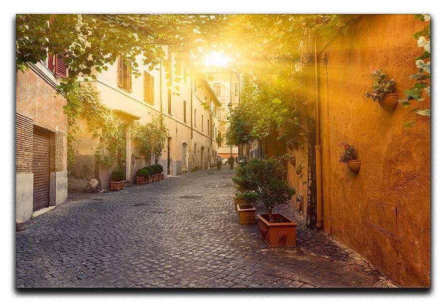 Old street in Trastevere Canvas Print or Poster  - Canvas Art Rocks - 1