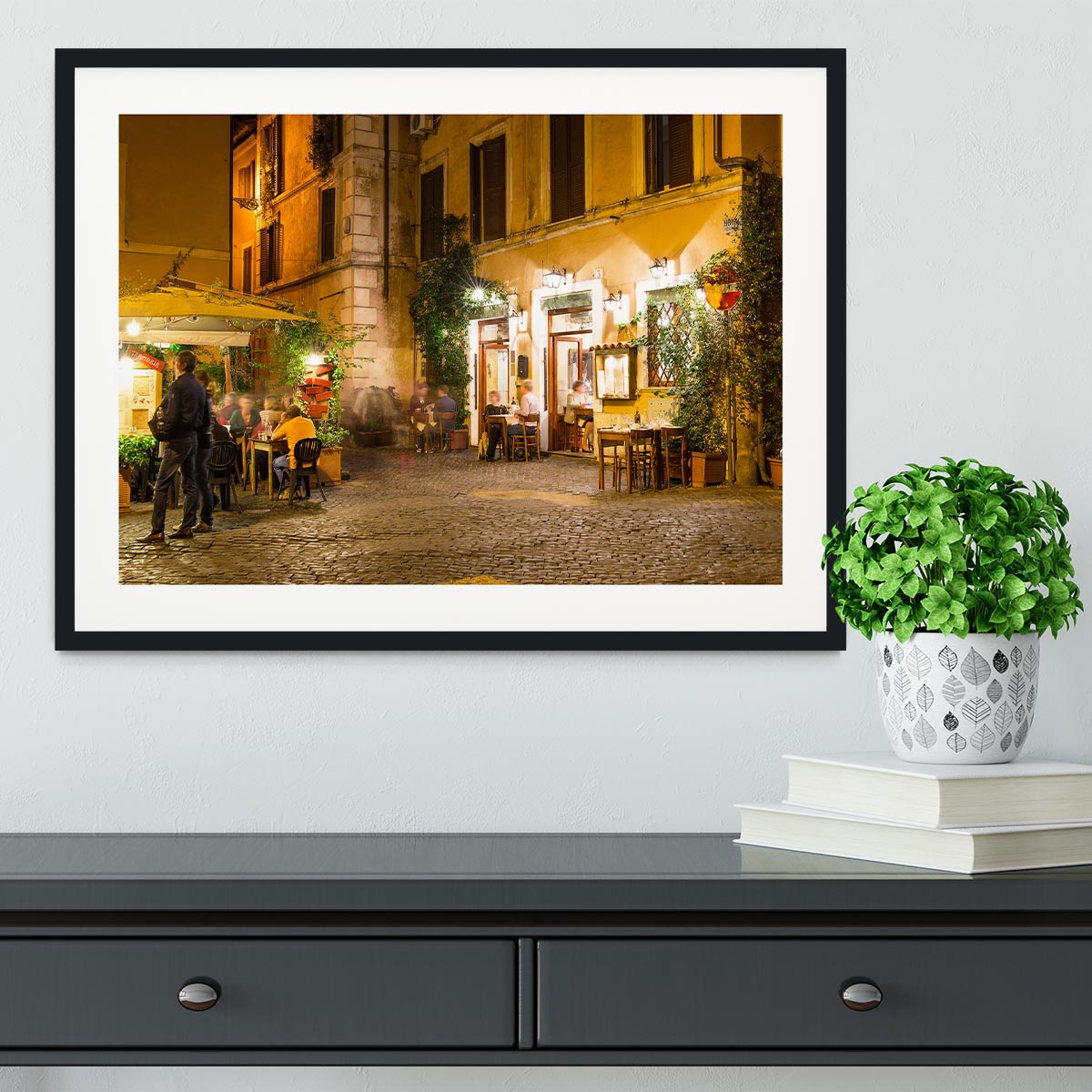 Old street in Trastevere Framed Print - Canvas Art Rocks - 1