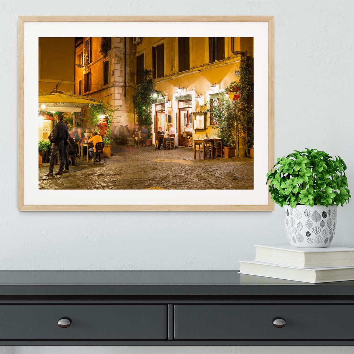 Old street in Trastevere Framed Print - Canvas Art Rocks - 3