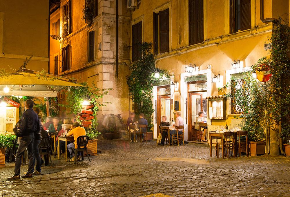 Old street in Trastevere Wall Mural Wallpaper - Canvas Art Rocks - 1
