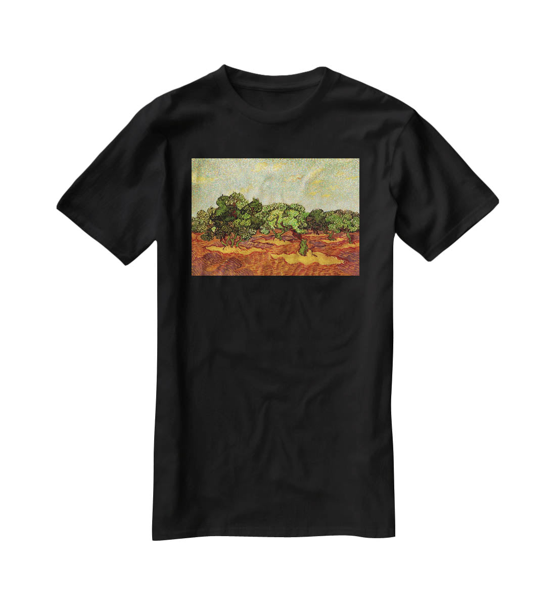 Olive Grove Pale Blue Sky by Van Gogh T-Shirt - Canvas Art Rocks - 1