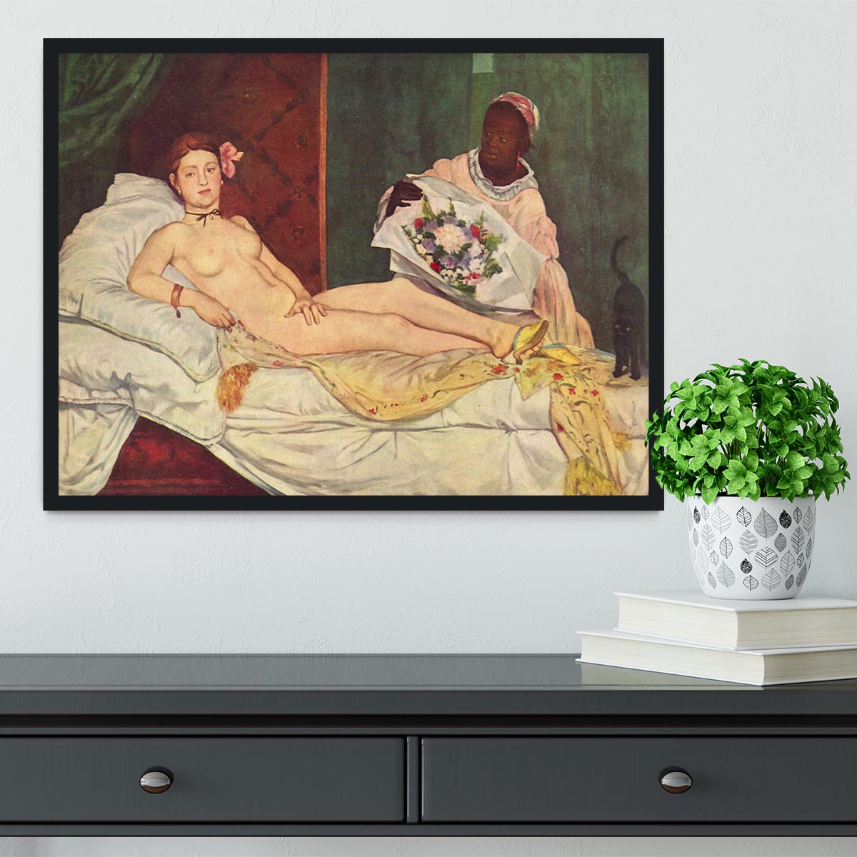 Olympia 1 by Manet Framed Print - Canvas Art Rocks - 2