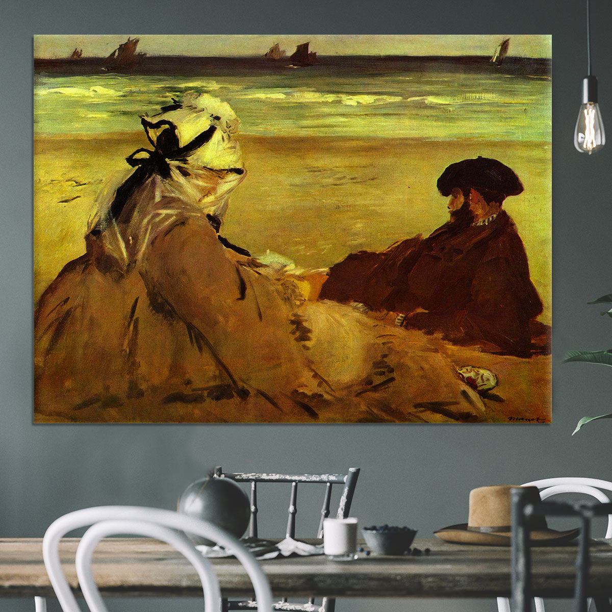 On the beach by Edouard Manet Canvas Print or Poster - Canvas Art Rocks - 3