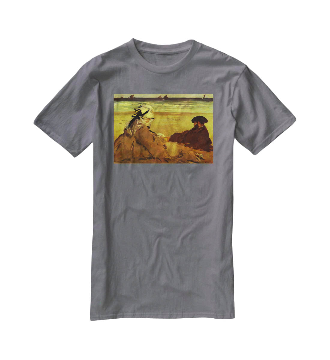 On the beach by Edouard Manet T-Shirt - Canvas Art Rocks - 3