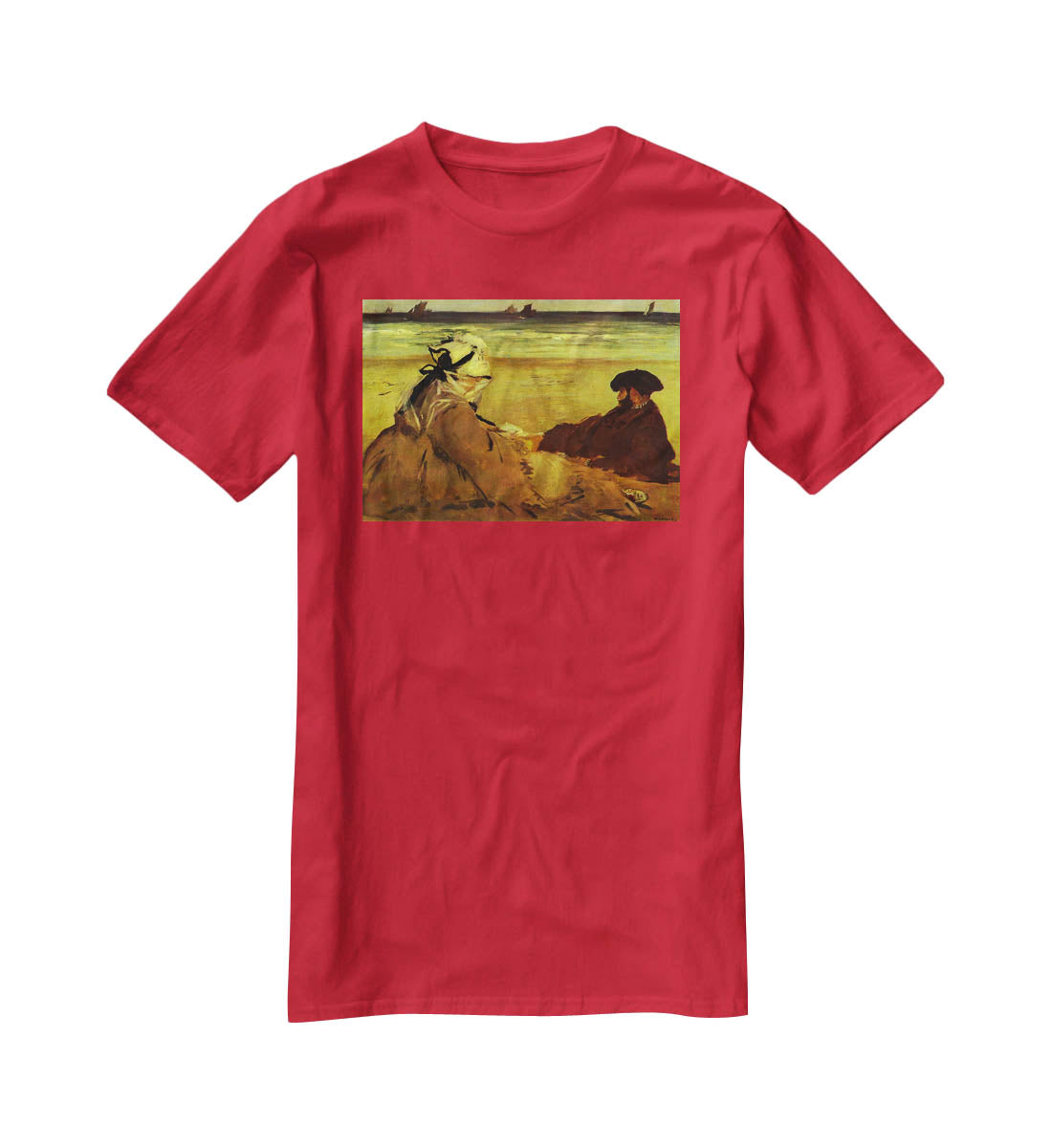 On the beach by Edouard Manet T-Shirt - Canvas Art Rocks - 4