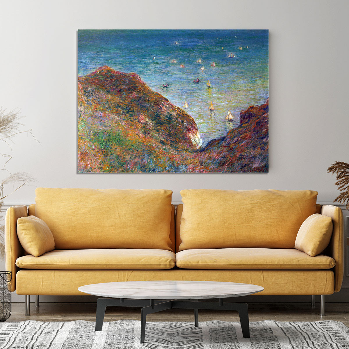 On the cliffs of Pour Ville Fine weather by Monet Canvas Print or Poster - Canvas Art Rocks - 4