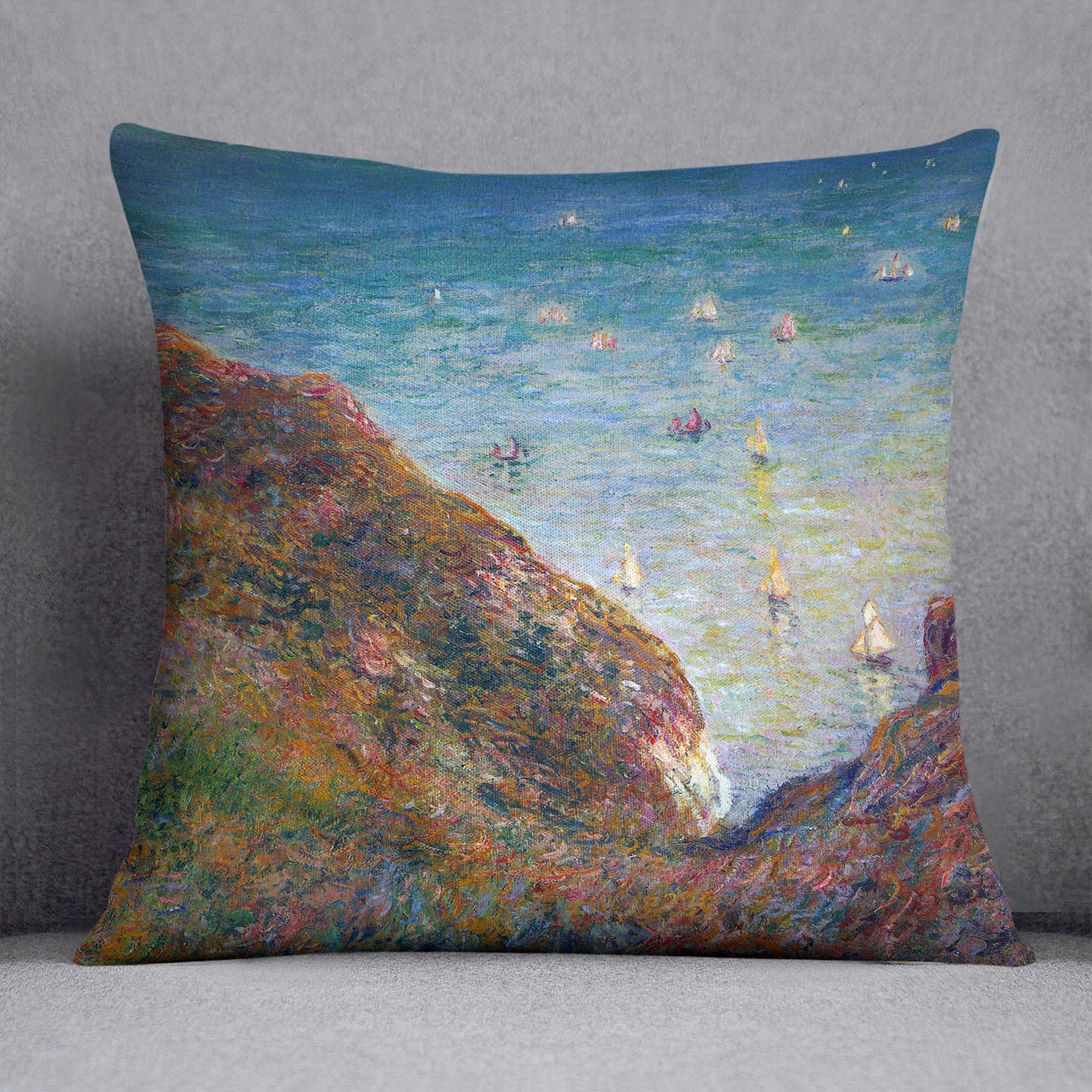 On the cliffs of Pour Ville Fine weather by Monet Cushion