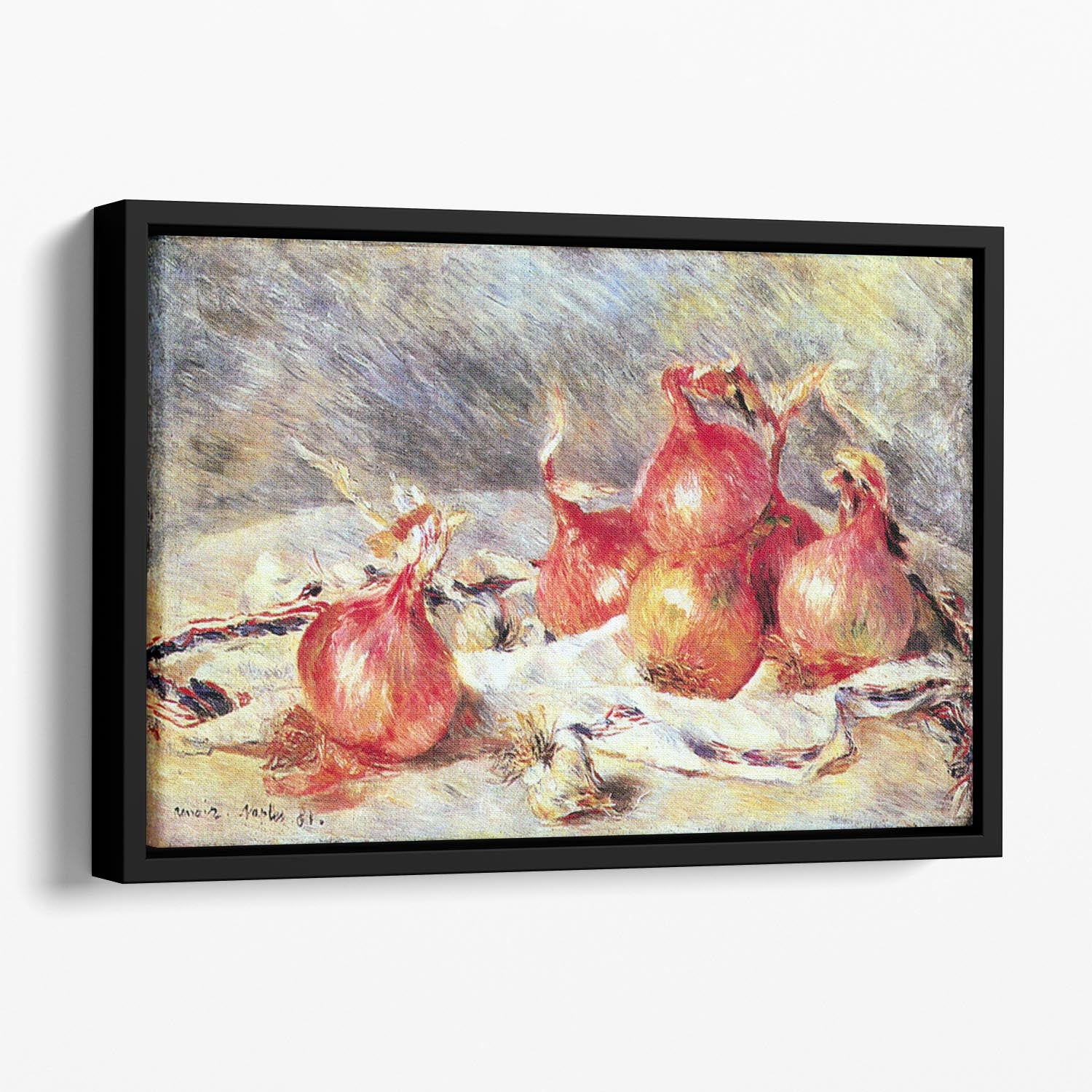 Onions by Renoir Floating Framed Canvas