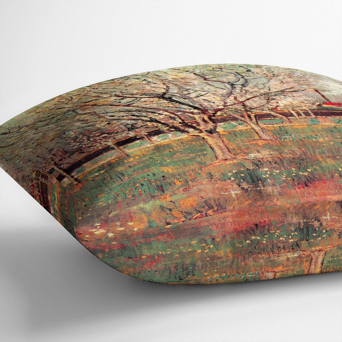 Orchard in Blossom Plum Trees by Van Gogh Cushion
