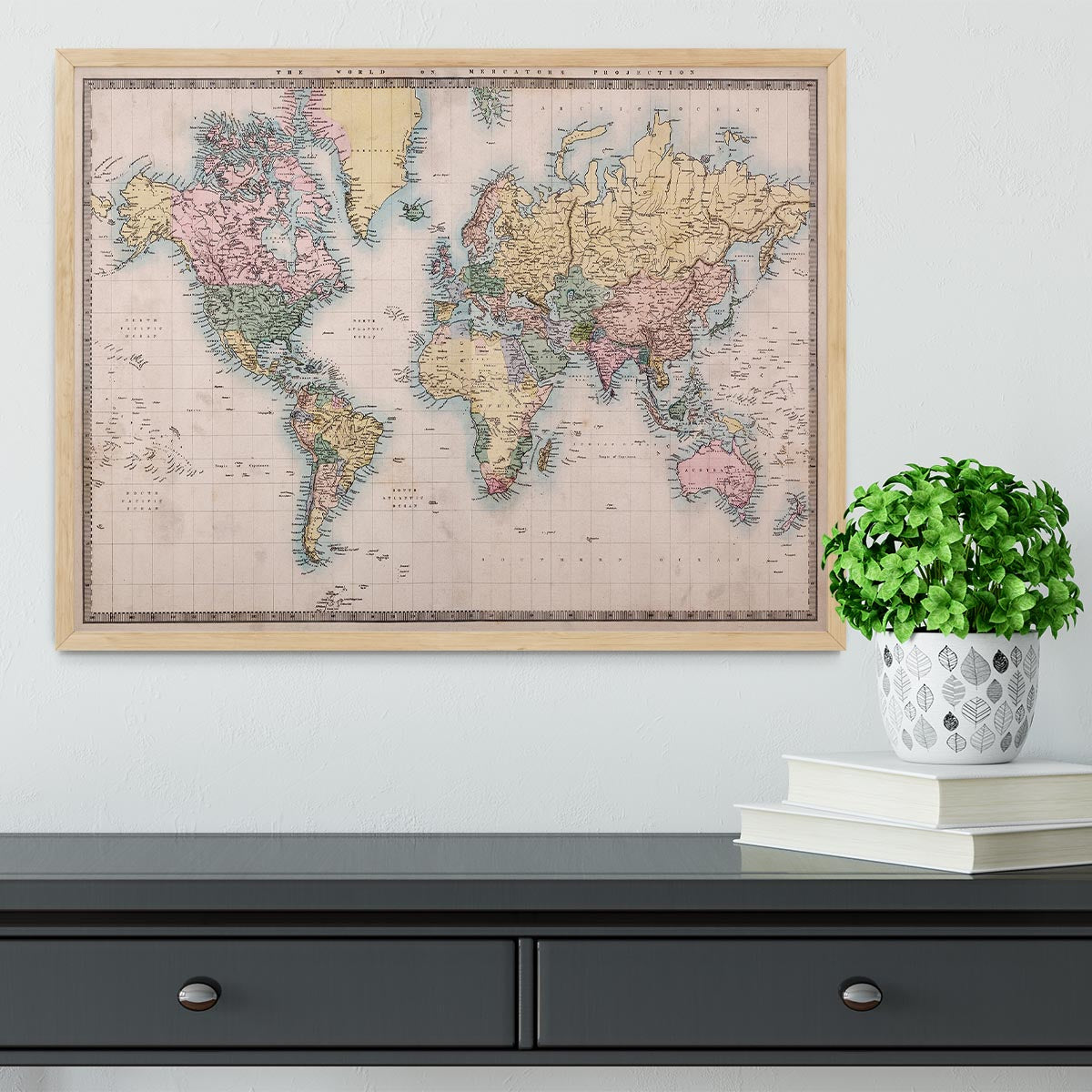 Original old hand coloured map Framed Print - Canvas Art Rocks - 4