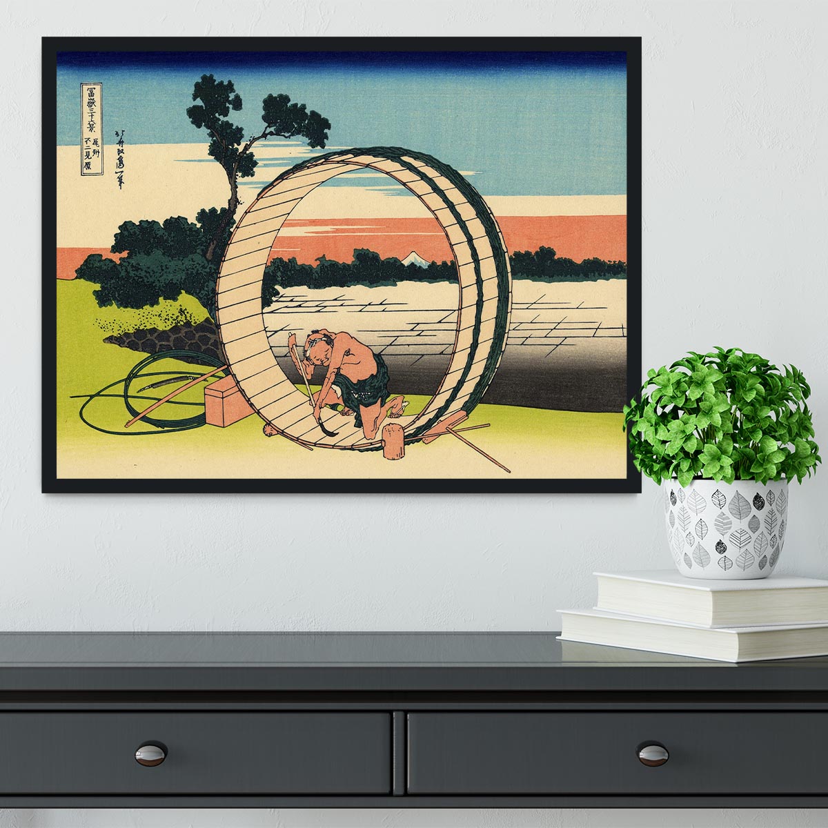 Owari province by Hokusai Framed Print - Canvas Art Rocks - 2