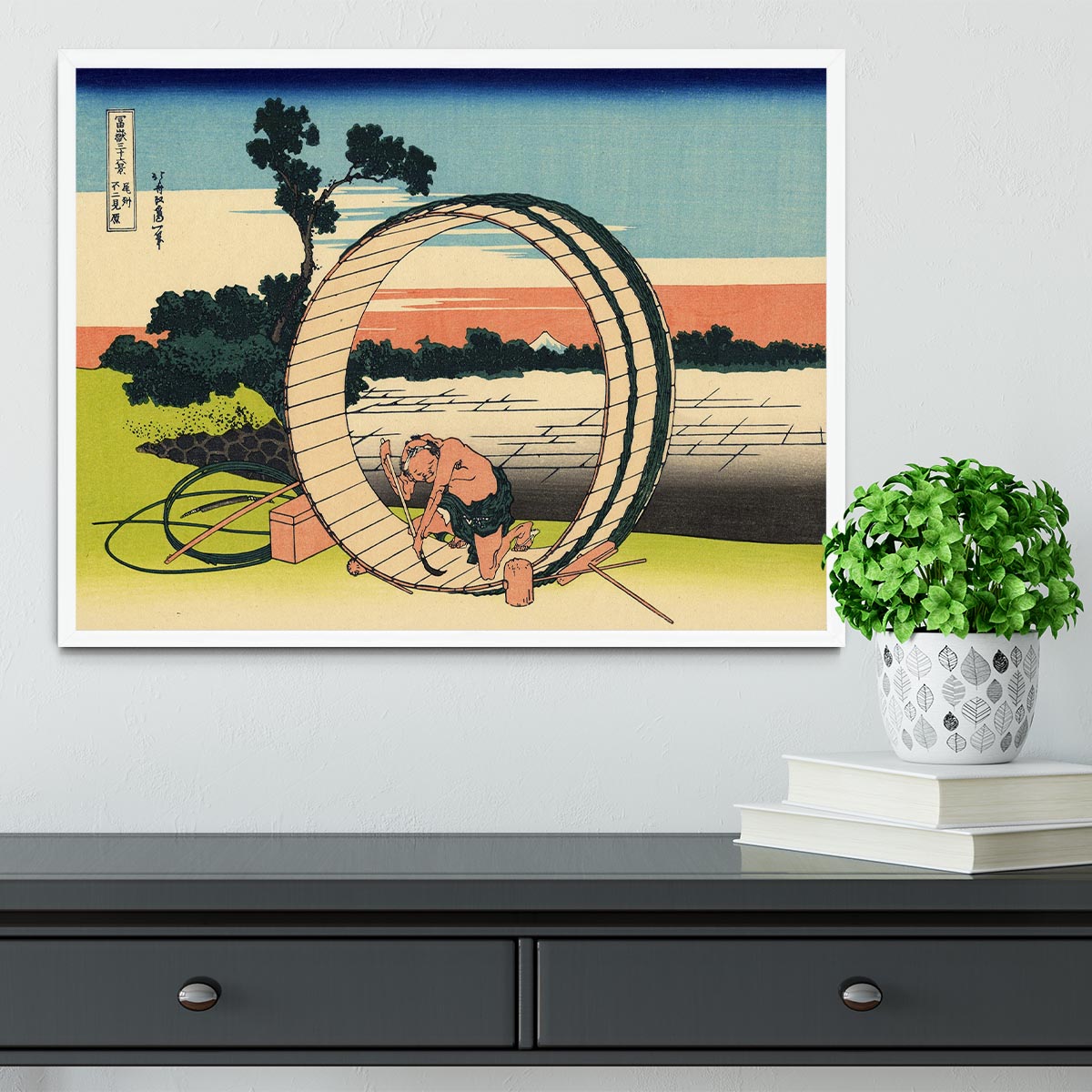 Owari province by Hokusai Framed Print - Canvas Art Rocks -6