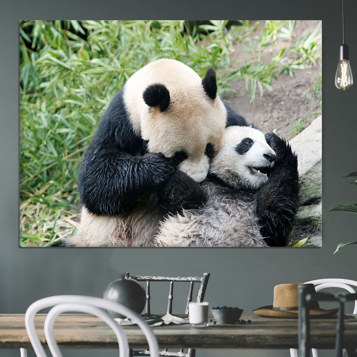 Panda bear and her cub Canvas Print or Poster - Canvas Art Rocks - 3