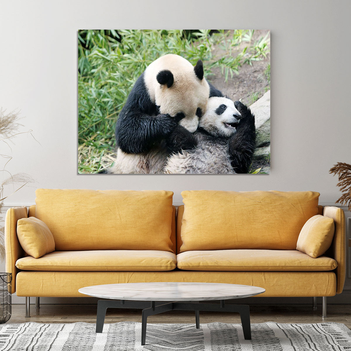 Panda bear and her cub Canvas Print or Poster - Canvas Art Rocks - 4