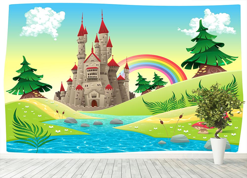 Panorama with castle Wall Mural Wallpaper - Canvas Art Rocks - 4