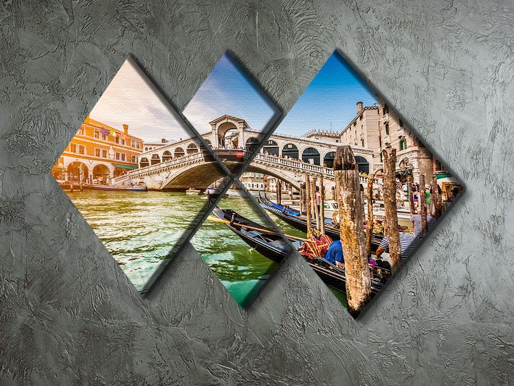 Panoramic view of Canal Grande 4 Square Multi Panel Canvas - Canvas Art Rocks - 2