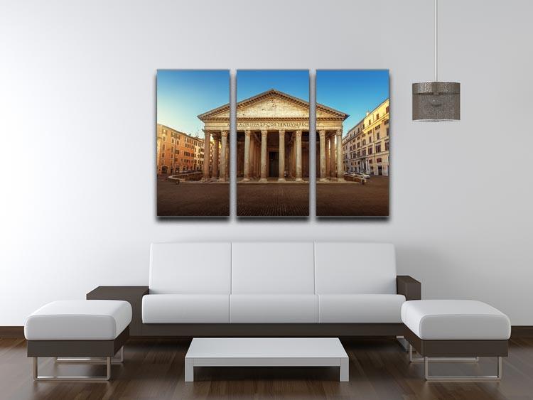 Pantheon in Rome 3 Split Panel Canvas Print - Canvas Art Rocks - 3