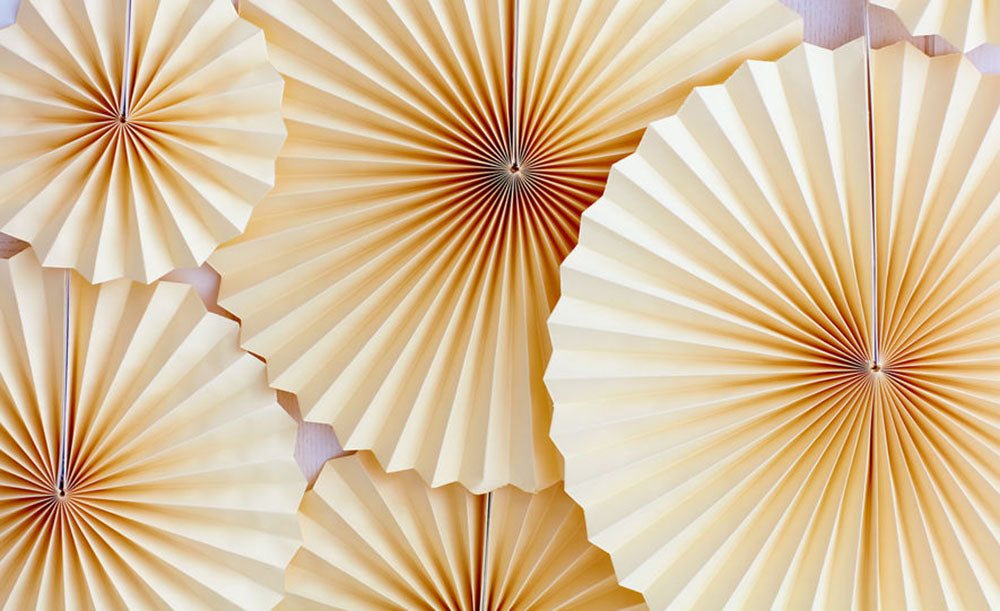 Paper Fans Wall Mural Wallpaper - Canvas Art Rocks - 1