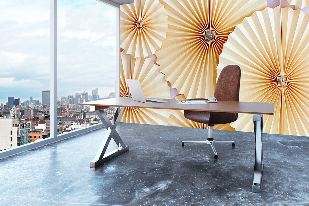 Paper Fans Wall Mural Wallpaper - Canvas Art Rocks - 3