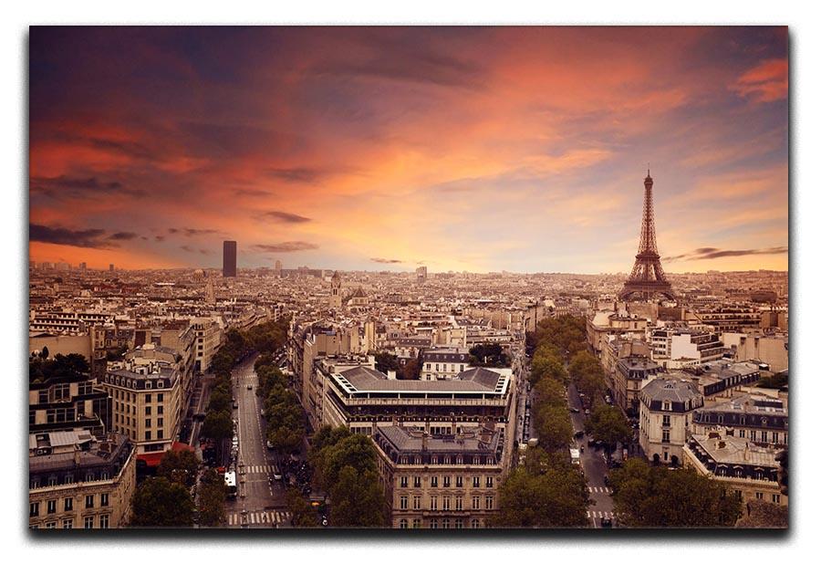 Paris Sunset Skyline Canvas Print Canvas Art Rocks Paris Sunset Skyline Canvas Print Canvas Art Rocks