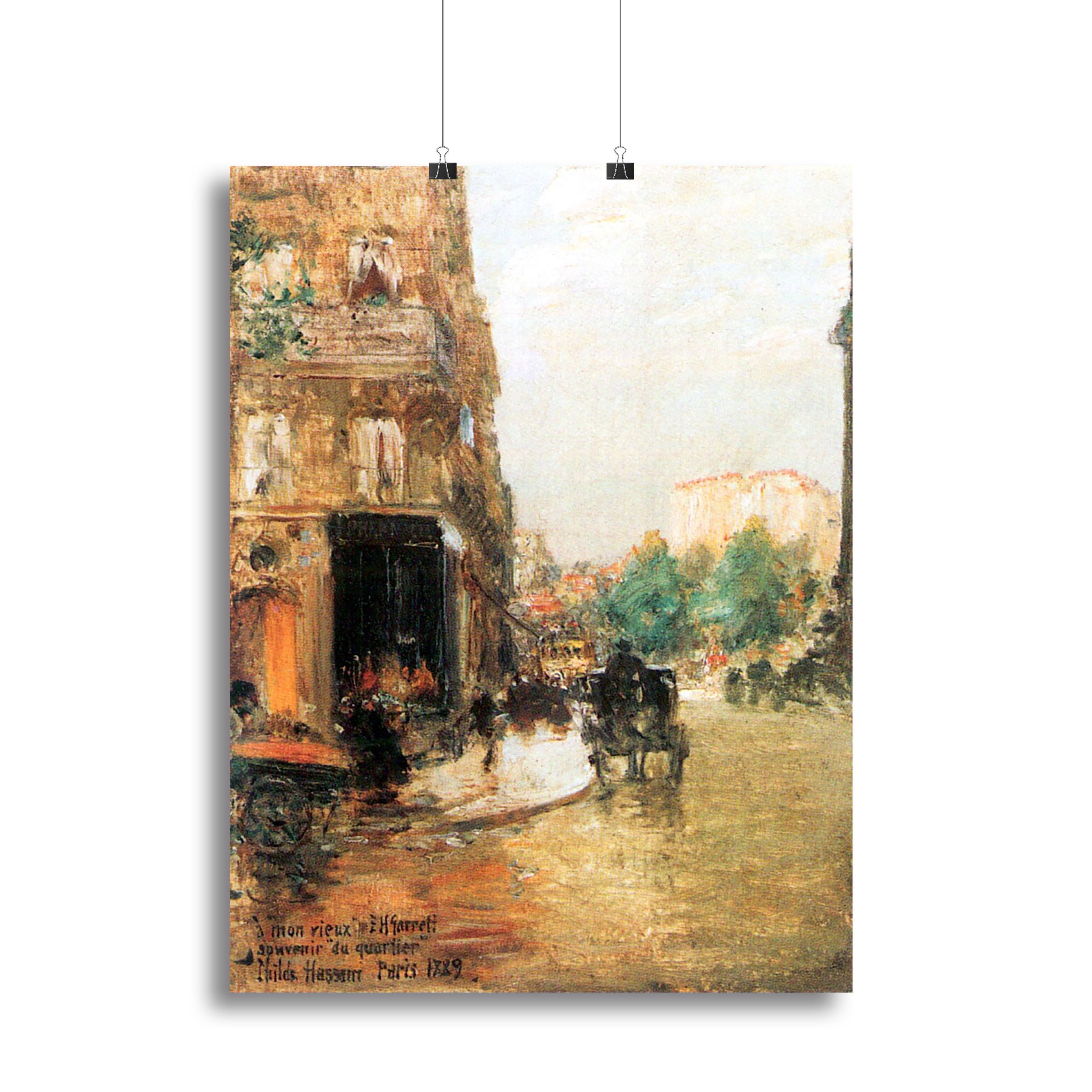 Parisian street scene 2 by Hassam Canvas Print or Poster - Canvas Art Rocks - 2