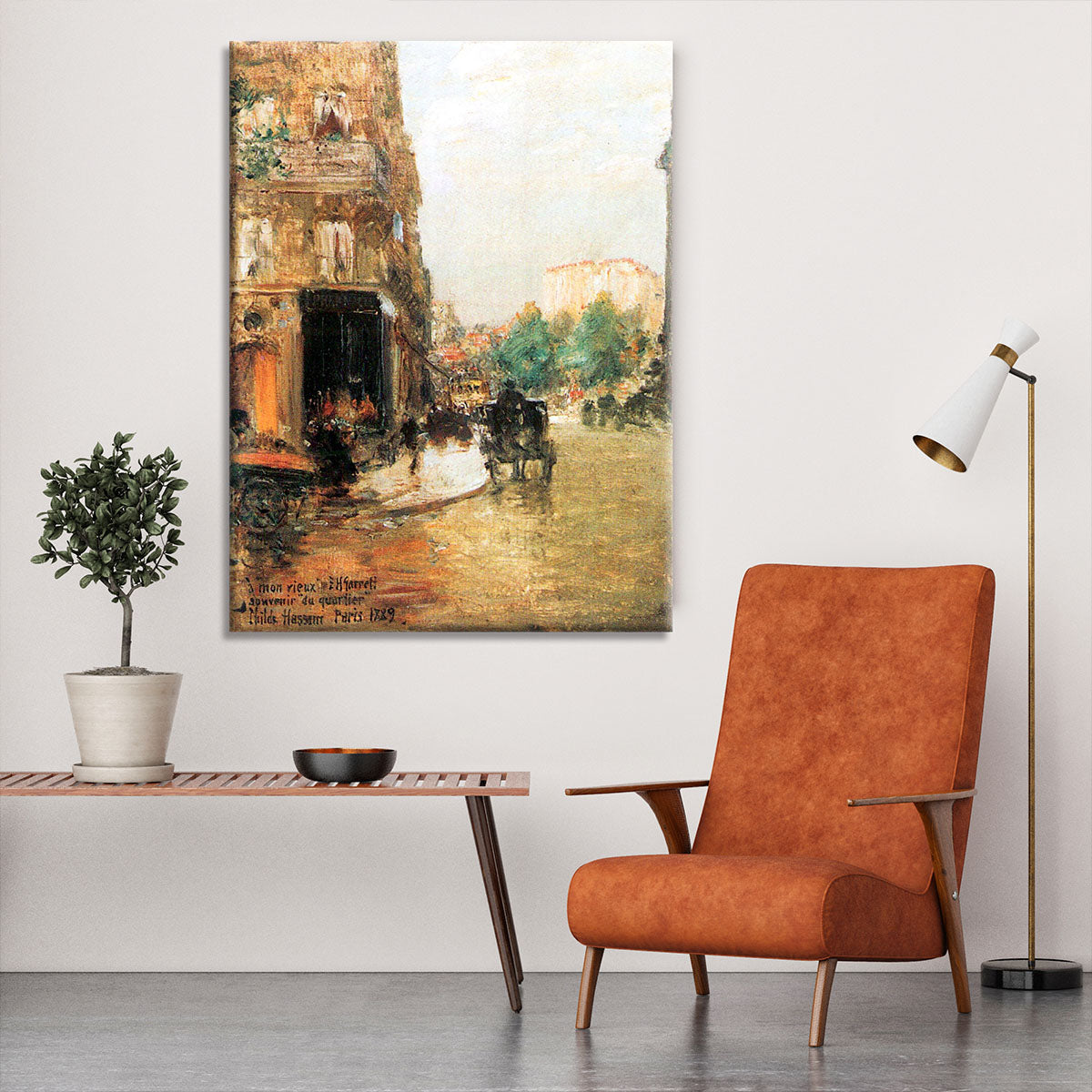 Parisian street scene 2 by Hassam Canvas Print or Poster - Canvas Art Rocks - 6