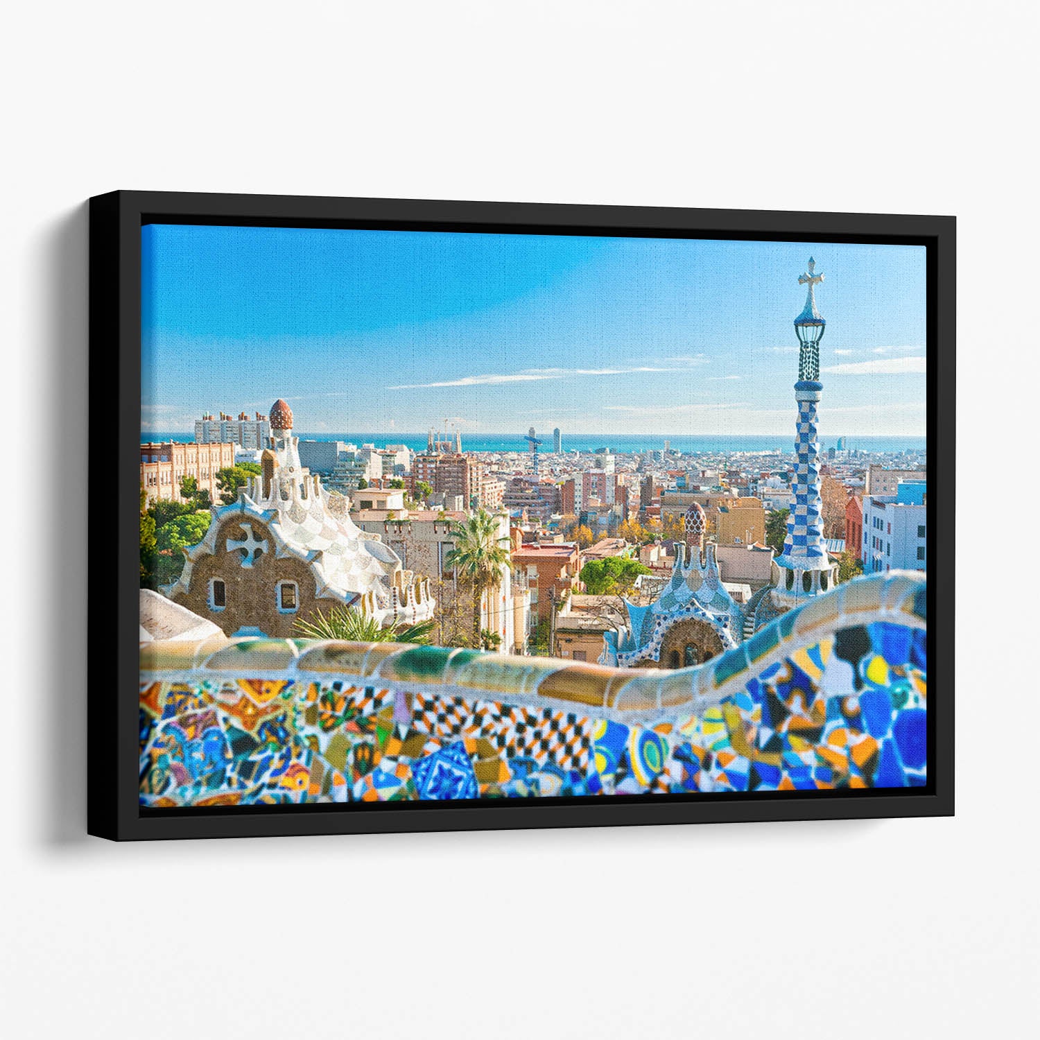 Park Guell Floating Framed Canvas