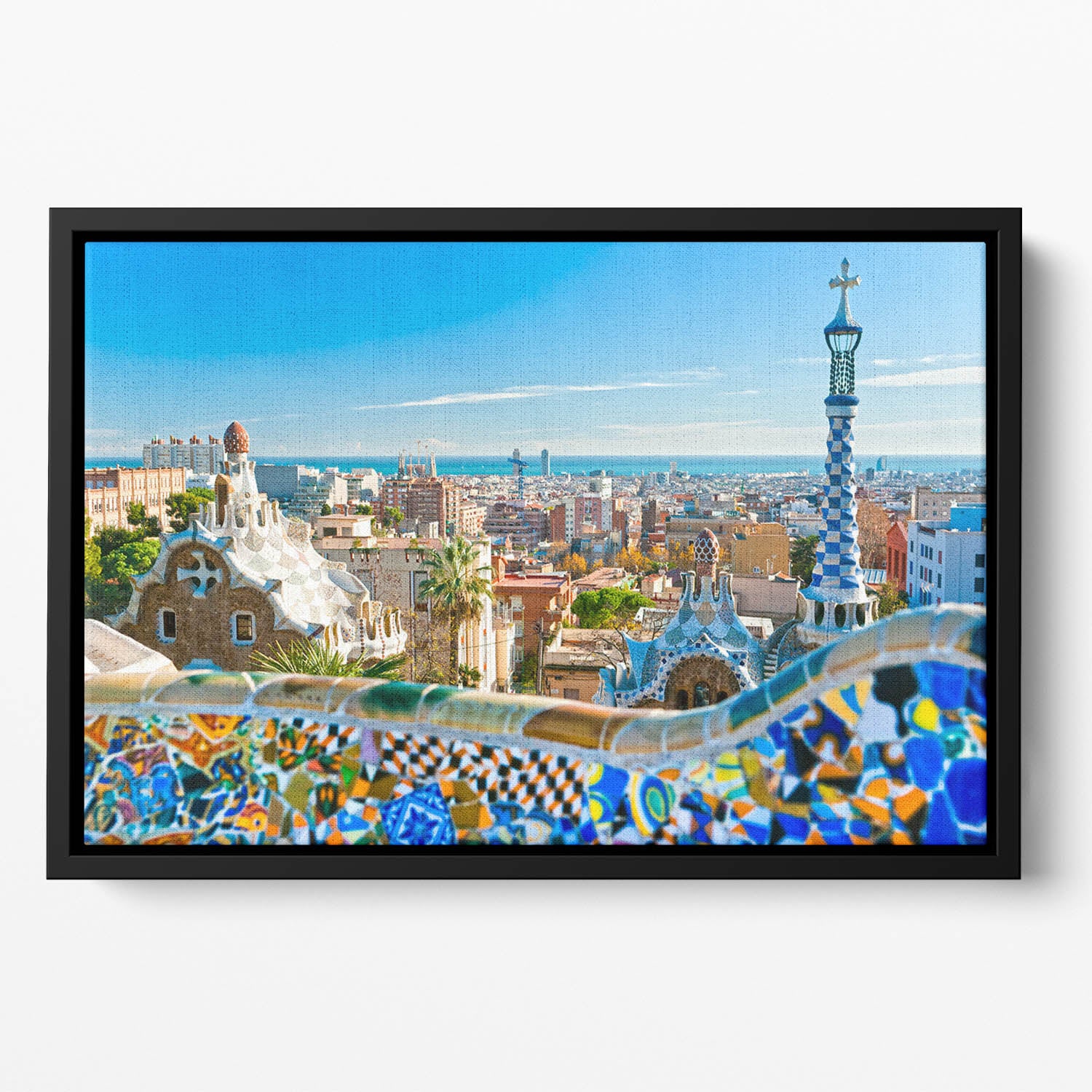 Park Guell Floating Framed Canvas