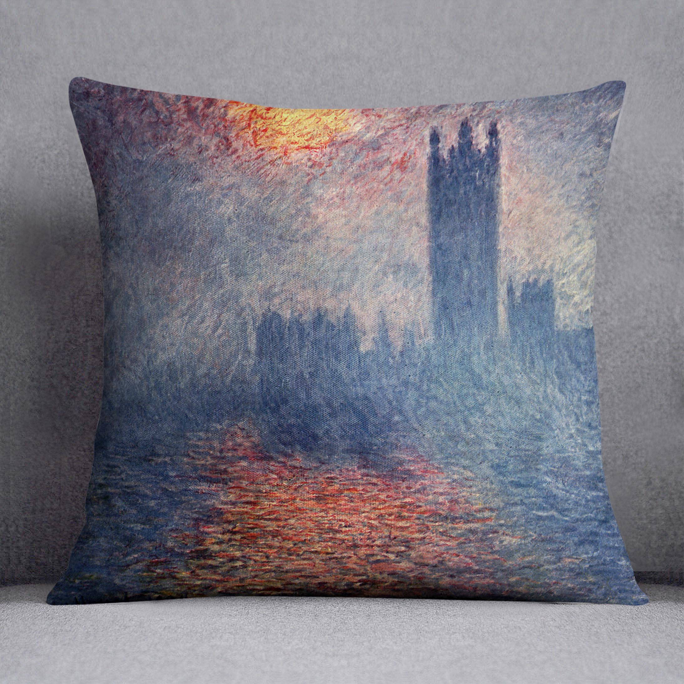 Parliament in London by Monet Cushion