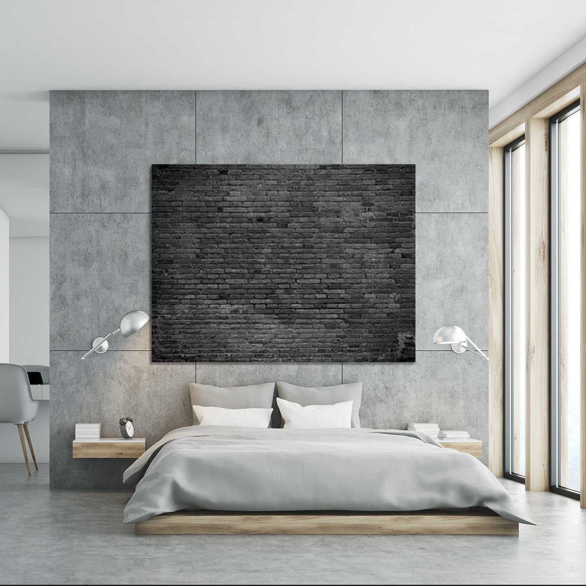 Part of black painted brick Canvas Print or Poster - Canvas Art Rocks - 5