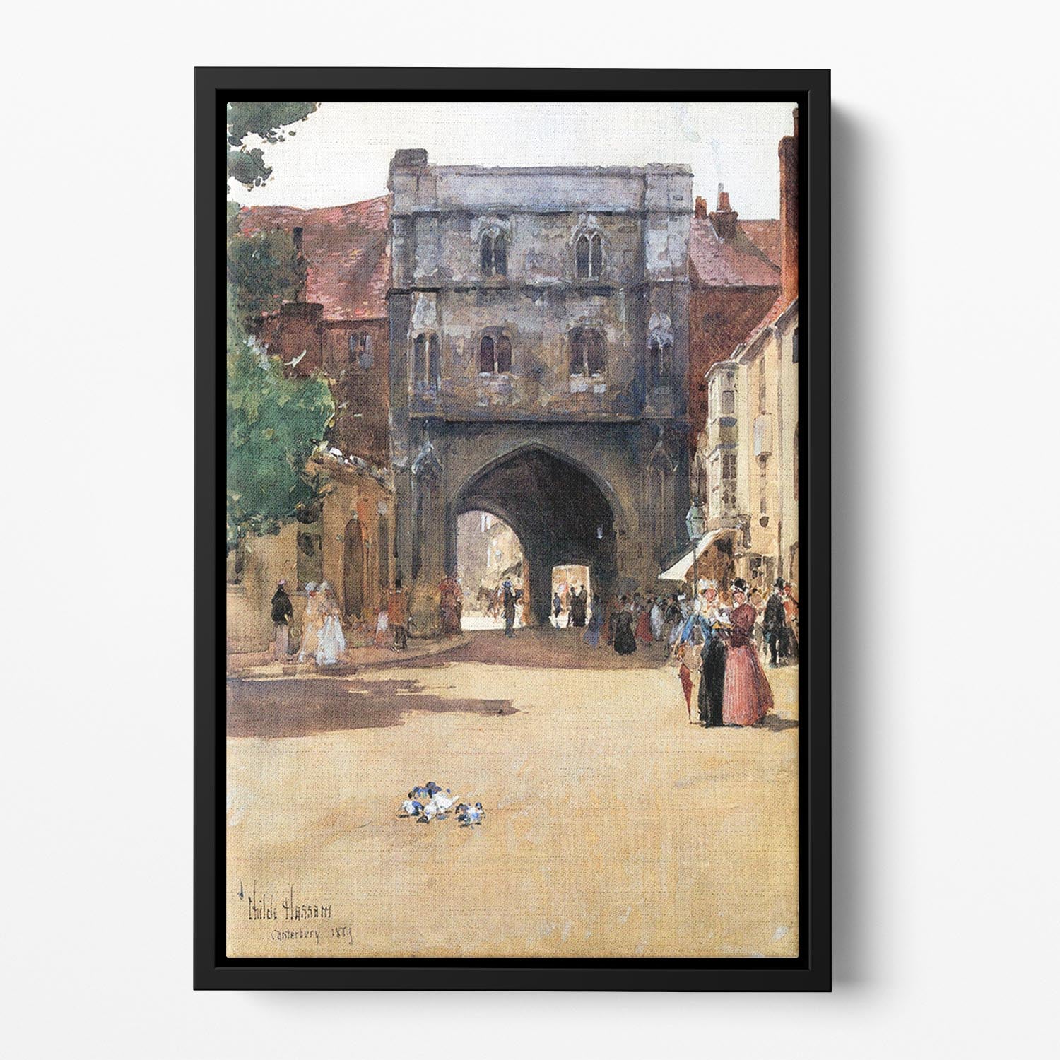 Passage in Canterbury by Hassam Floating Framed Canvas - Canvas Art Rocks - 2