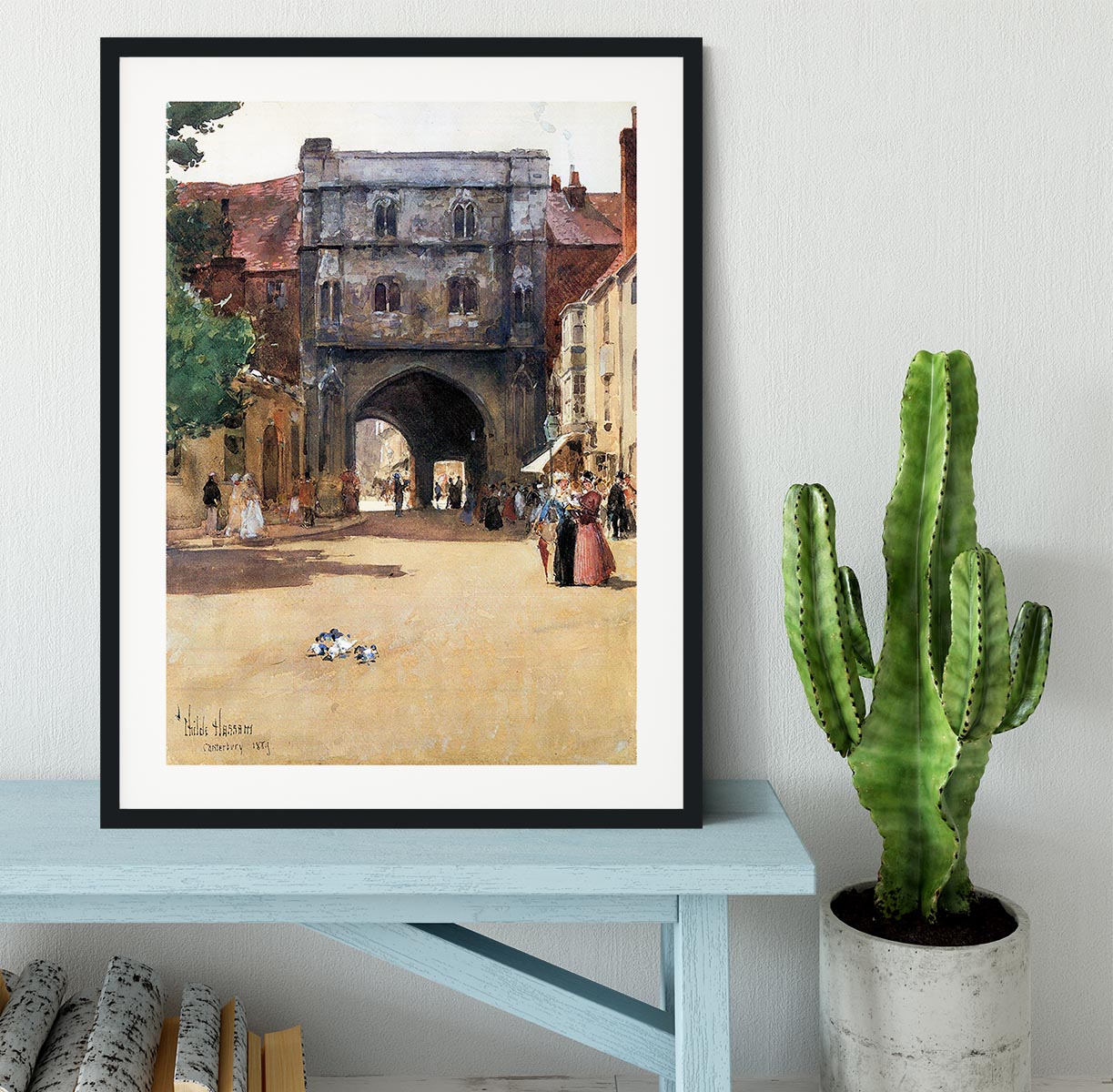 Passage in Canterbury by Hassam Framed Print - Canvas Art Rocks - 1
