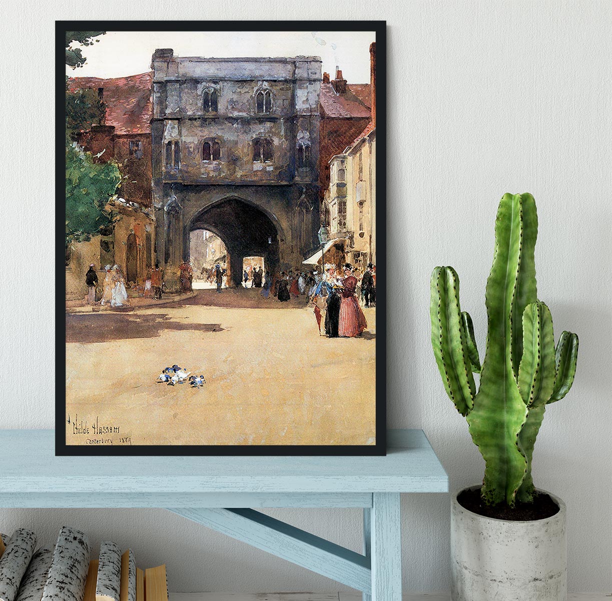 Passage in Canterbury by Hassam Framed Print - Canvas Art Rocks - 2