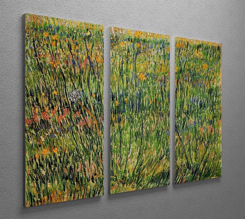 Pasture in Bloom by Van Gogh 3 Split Panel Canvas Print - Canvas Art Rocks - 4