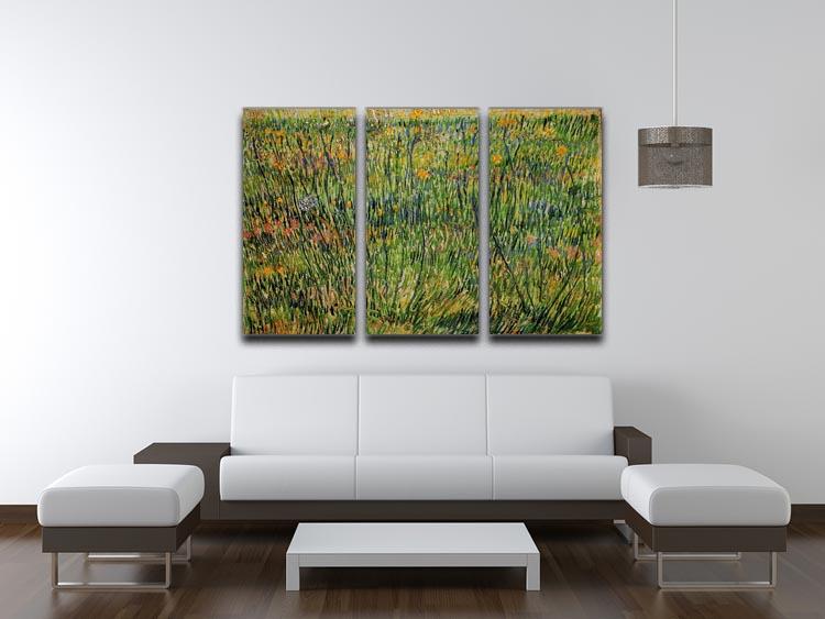 Pasture in Bloom by Van Gogh 3 Split Panel Canvas Print - Canvas Art Rocks - 4