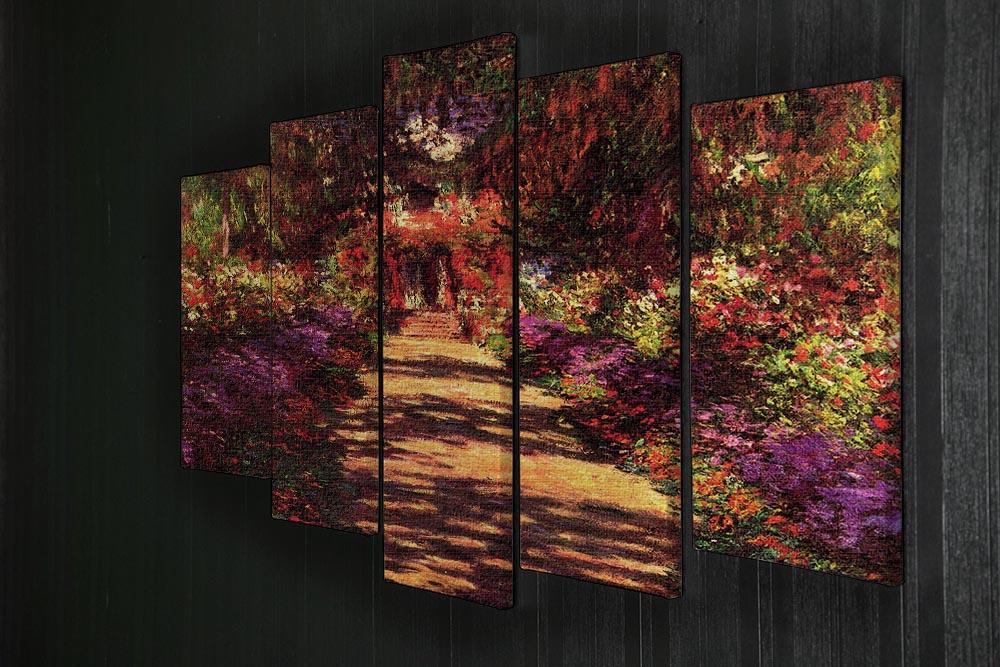 Path in Monets garden in Giverny by Monet 5 Split Panel Canvas - Canvas Art Rocks - 2