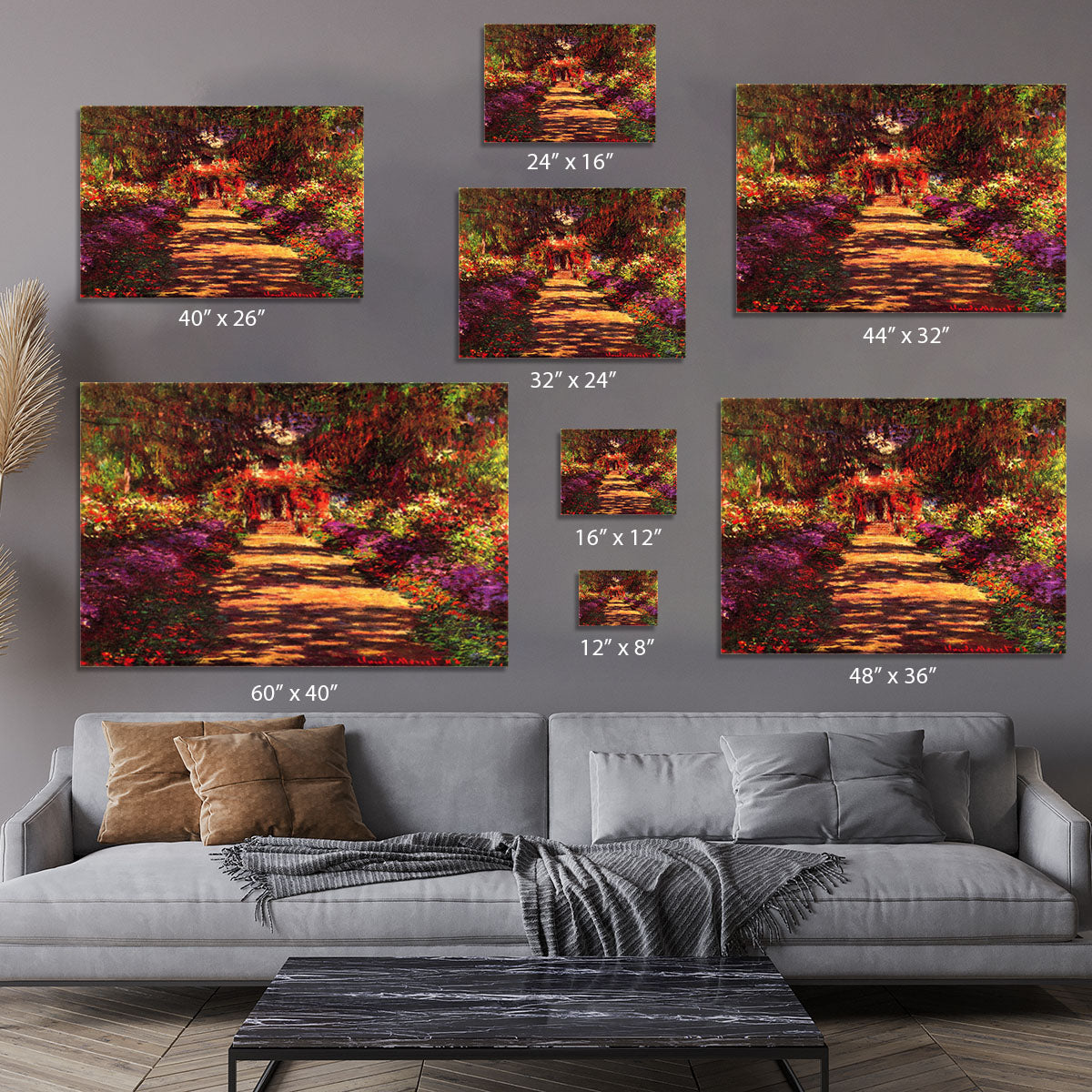 Path in Monets garden in Giverny by Monet Canvas Print or Poster - Canvas Art Rocks - 7